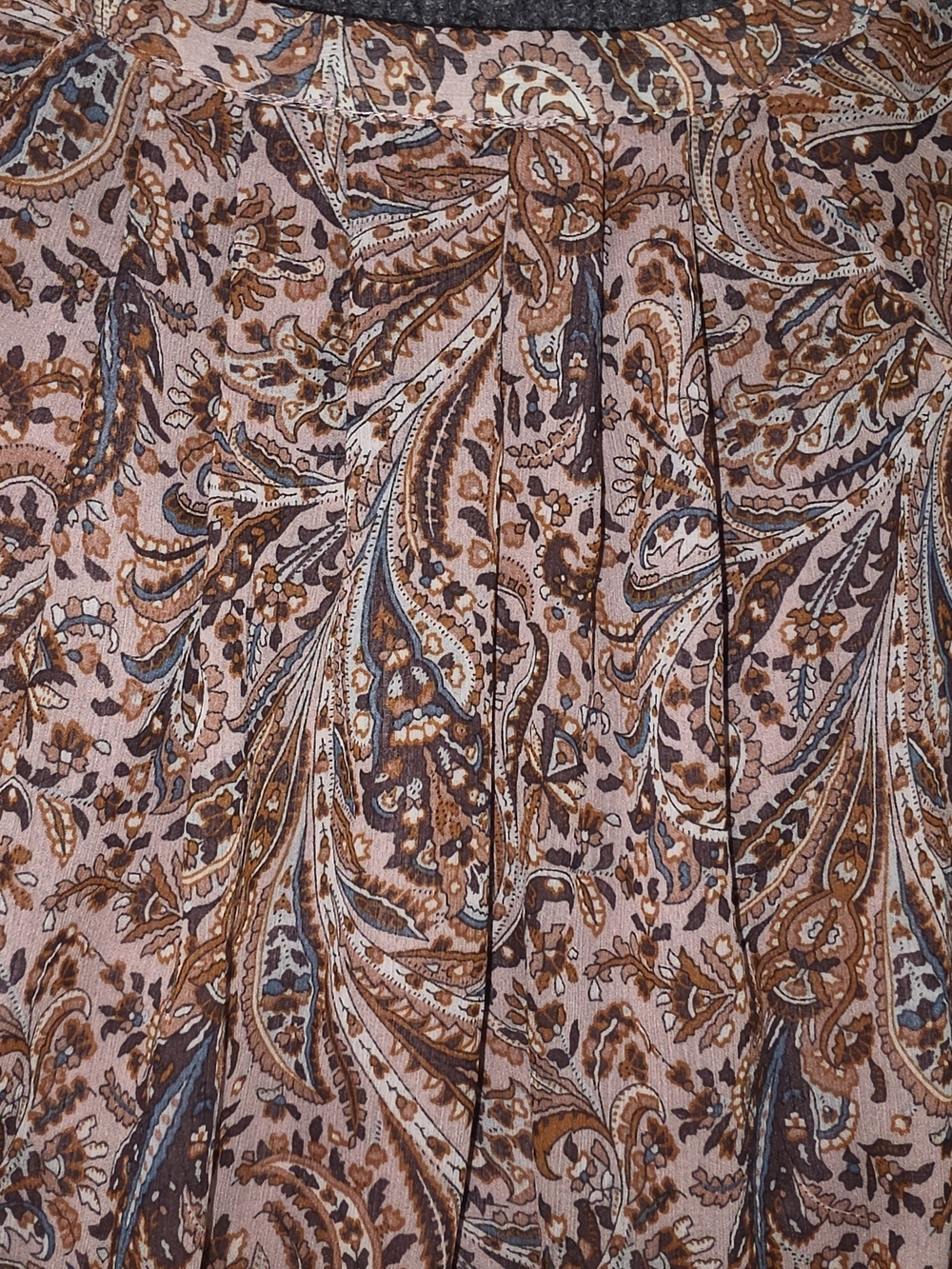 Rachel Zoe Paisley Peasant Blouse in Tan and Brown - Picture 6 of 6